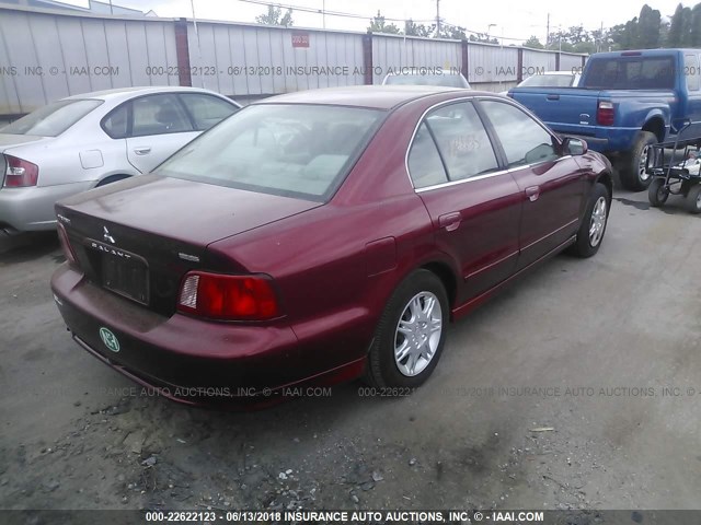 4A3AA46G72E010511 - 2002 MITSUBISHI GALANT ES/LS RED photo 4