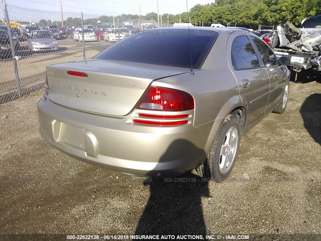 1B3EL46X02N271012 - 2002 DODGE STRATUS SE PLUS TAN photo 4