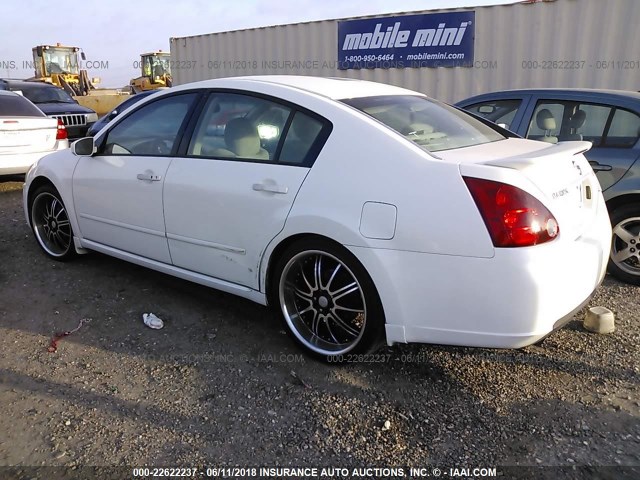 1N4BA41E67C807791 - 2007 NISSAN MAXIMA SE/SL WHITE photo 3