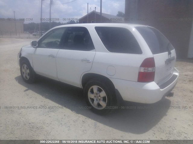 2HNYD18233H501560 - 2003 ACURA MDX WHITE photo 3