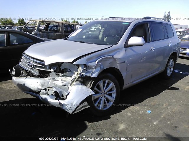 JTEEW44A982016577 - 2008 TOYOTA HIGHLANDER HYBRID LIMITED SILVER photo 2