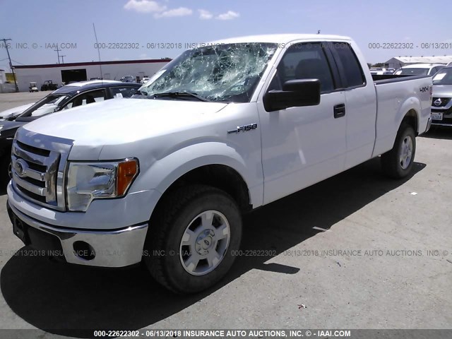 1FTEX1EM3CFC22973 - 2012 FORD F150 SUPER CAB WHITE photo 2