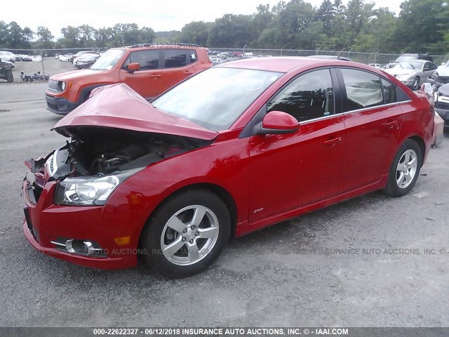 1G1PC5SB2D7284450 - 2013 CHEVROLET CRUZE LT RED photo 2