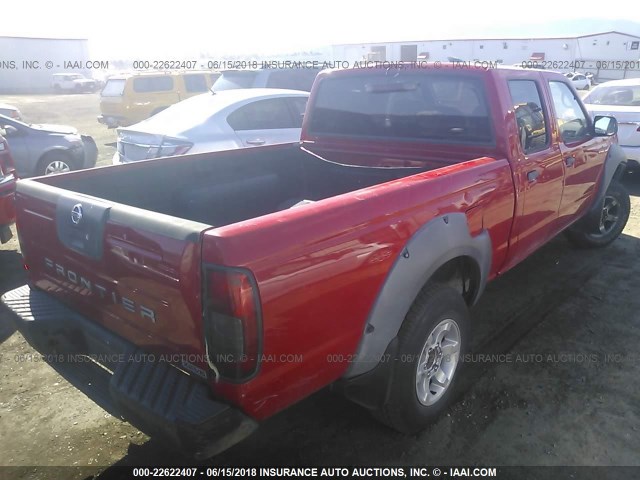 1N6ED29X72C338046 - 2002 NISSAN FRONTIER CREW CAB XE/CREW CAB SE RED photo 4