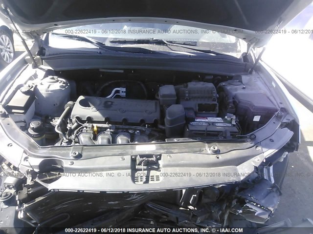 5NMSG3AB7AH357974 - 2010 HYUNDAI SANTA FE GLS SILVER photo 10