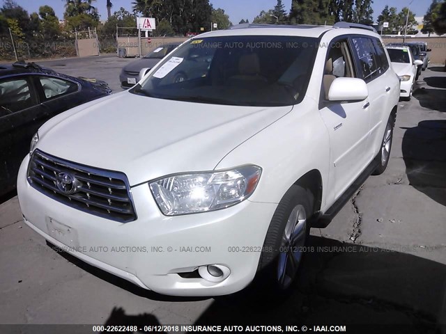 JTEDS42A292073991 - 2009 TOYOTA HIGHLANDER LIMITED WHITE photo 2