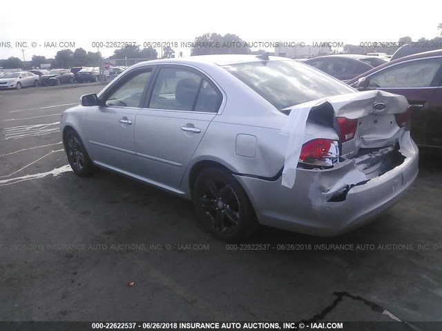 KNAGH4A85A5452319 - 2010 KIA OPTIMA EX/SX SILVER photo 3