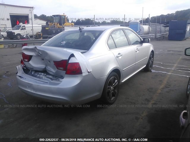 KNAGH4A85A5452319 - 2010 KIA OPTIMA EX/SX SILVER photo 4