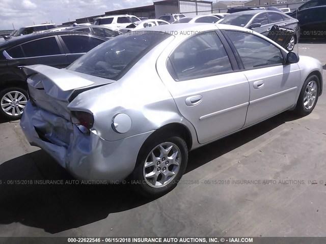 1B3ES56C23D106818 - 2003 DODGE NEON SXT SILVER photo 4