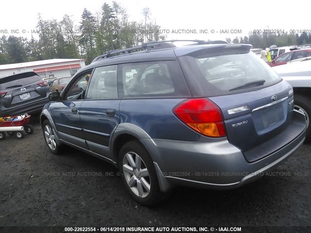 4S4BP61C667348865 - 2006 SUBARU LEGACY OUTBACK 2.5I BLUE photo 3