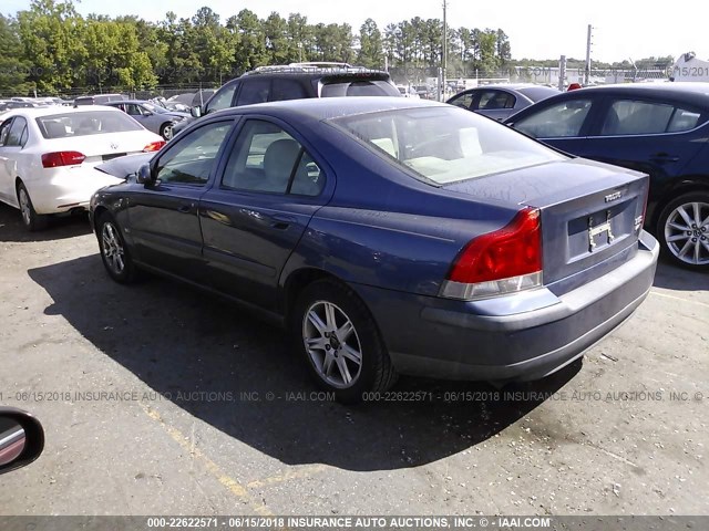 YV1RS58DX12002294 - 2001 VOLVO S60 2.4T BLUE photo 3