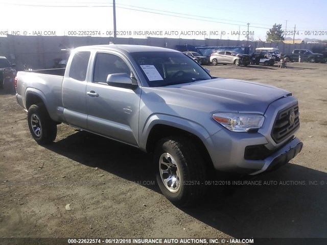 5TFSX5ENXJX058941 - 2018 TOYOTA TACOMA ACCESS CAB/SR/SR5 SILVER photo 1