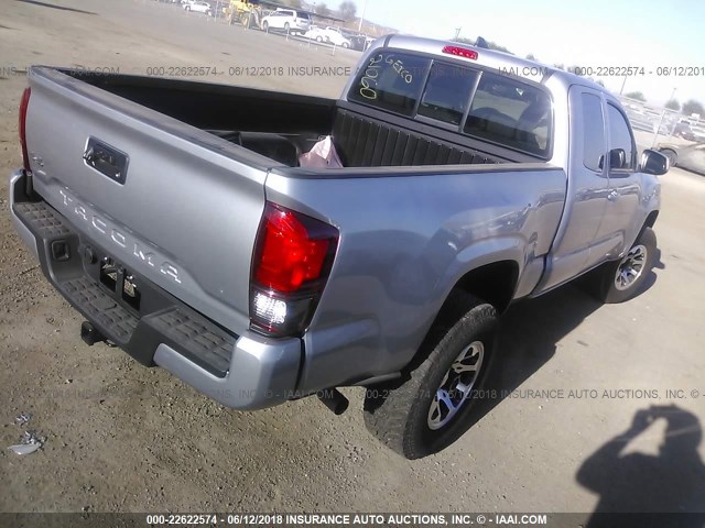 5TFSX5ENXJX058941 - 2018 TOYOTA TACOMA ACCESS CAB/SR/SR5 SILVER photo 4