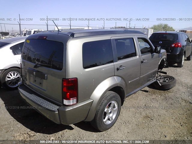 1D8GT28K97W659744 - 2007 DODGE NITRO SXT GRAY photo 4