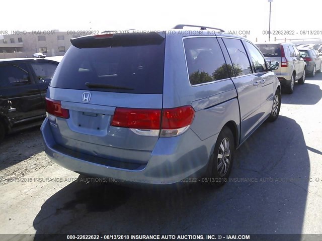 5FNRL387X8B024918 - 2008 HONDA ODYSSEY EXL BLUE photo 4