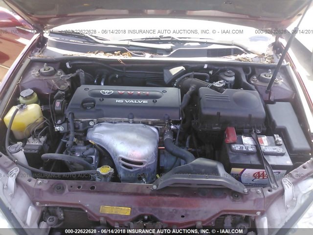 JTDBE32K230171721 - 2003 TOYOTA CAMRY LE/XLE Կարմիր լուսանկար 10