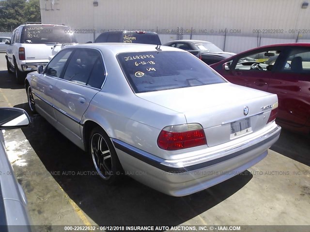 WBAGH834X1DP23561 - 2001 BMW 740 IL SILVER photo 3