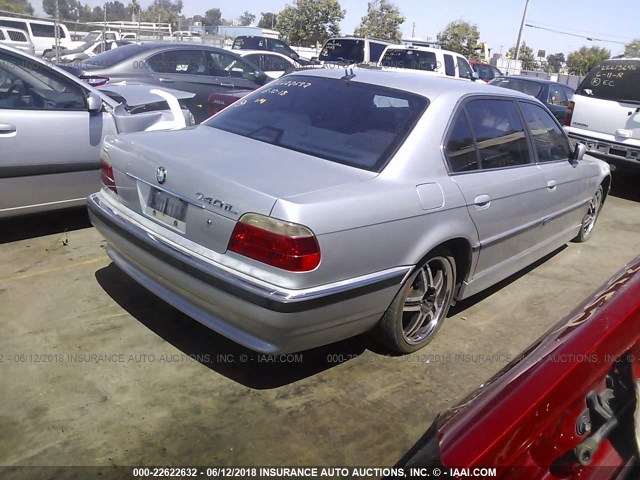 WBAGH834X1DP23561 - 2001 BMW 740 IL SILVER photo 4