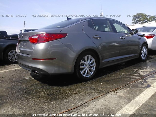 5XXGN4A76FG395327 - 2015 KIA OPTIMA EX GRAY photo 4