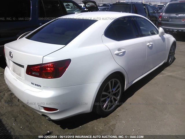 JTHBK262685059719 - 2008 LEXUS IS 250 WHITE photo 4