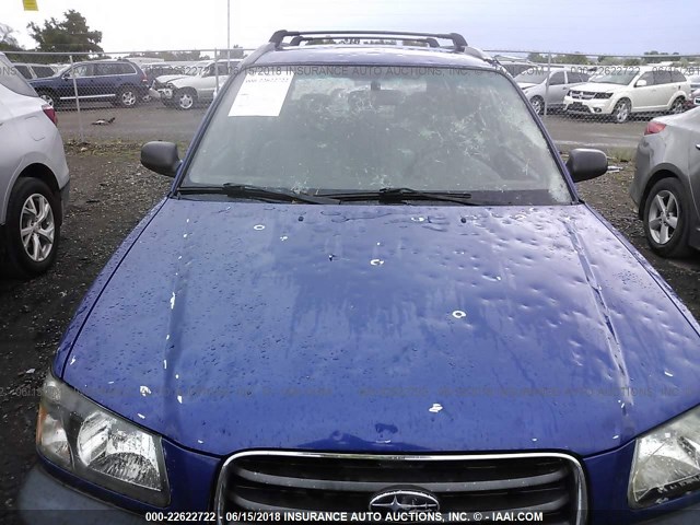 JF1SG63643H736166 - 2003 SUBARU FORESTER 2.5X BLUE photo 6