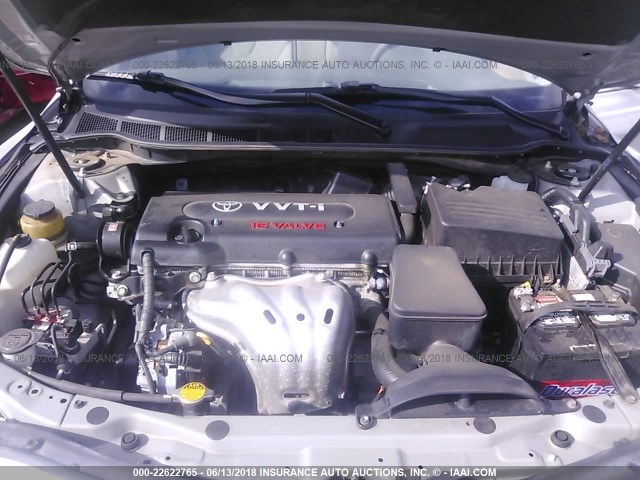 4T1BE46K37U598822 - 2007 TOYOTA CAMRY NEW GENERAT CE/LE/XLE/SE SILVER photo 10