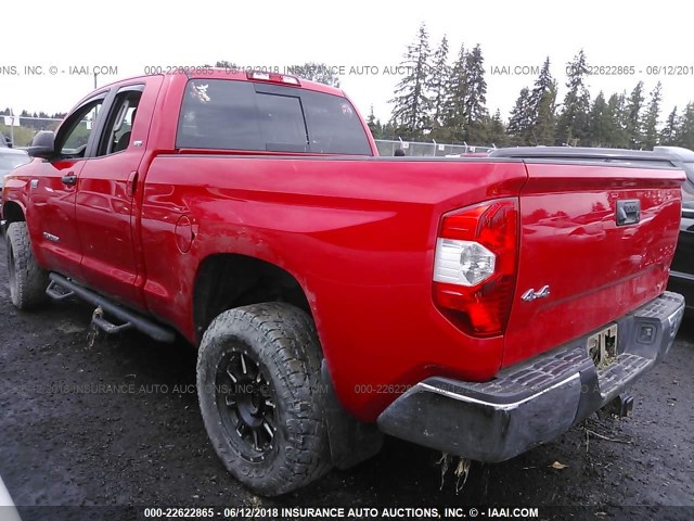 5TFUY5F12EX335928 - 2014 TOYOTA TUNDRA DOUBLE CAB SR/SR5 RED photo 3