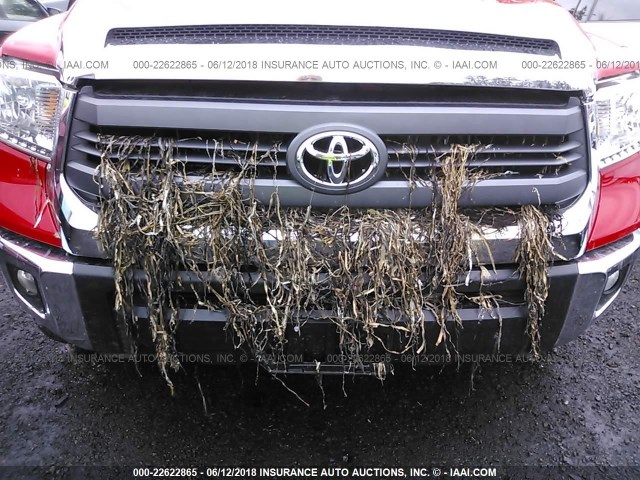 5TFUY5F12EX335928 - 2014 TOYOTA TUNDRA DOUBLE CAB SR/SR5 RED photo 6