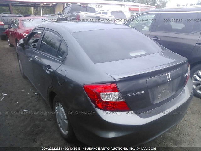 2HGFB2F62CH553648 - 2012 HONDA CIVIC HF GRAY photo 3