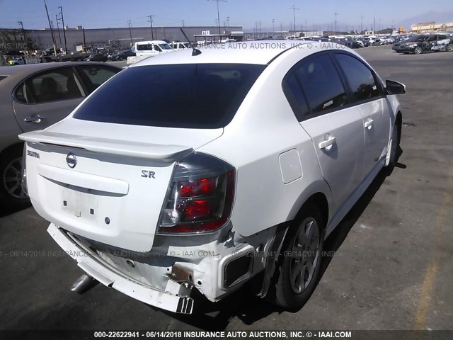 3N1AB6AP4BL641027 - 2011 NISSAN SENTRA 2.0/2.0S/SR/2.0SL WHITE photo 4