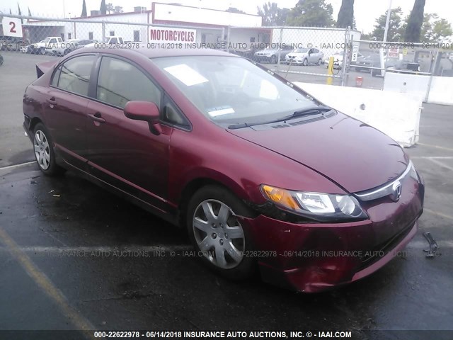 1HGFA16516L095080 - 2006 HONDA CIVIC LX RED photo 1