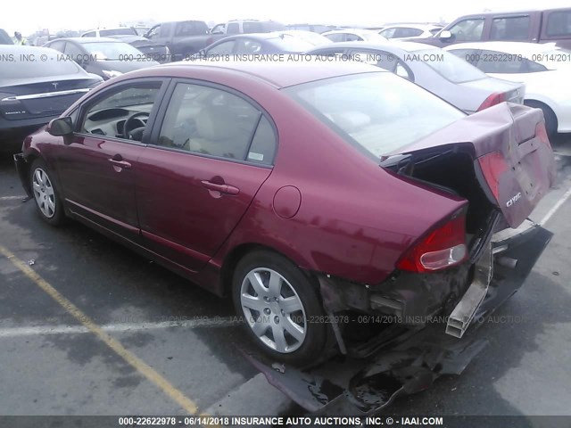 1HGFA16516L095080 - 2006 HONDA CIVIC LX RED photo 3