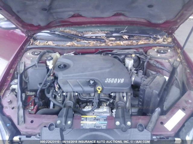 2G1WM15K769299217 - 2006 CHEVROLET MONTE CARLO LT BURGUNDY photo 10