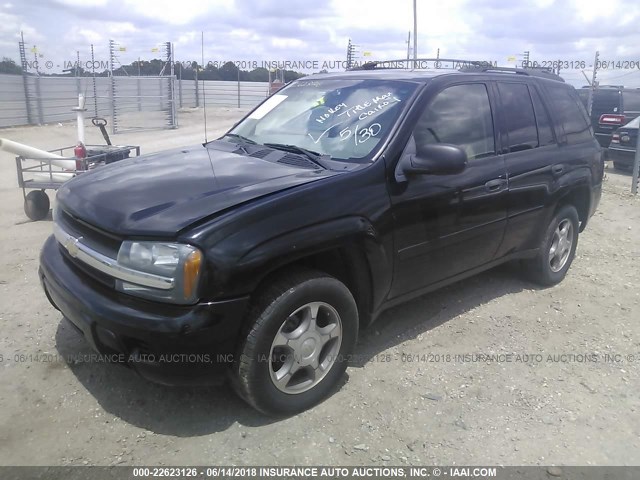 1GNDS13S982209274 - 2008 CHEVROLET TRAILBLAZER LS/LT BLACK photo 2