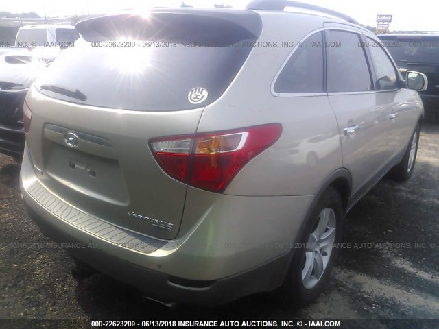 KM8NU13C58U032383 - 2008 HYUNDAI VERACRUZ GLS/SE/LIMITED GOLD photo 4