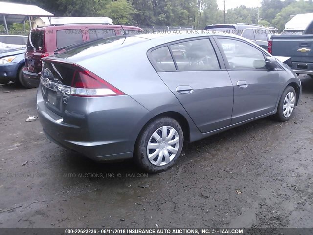 JHMZE2H5XCS005122 - 2012 HONDA INSIGHT LX GRAY photo 4