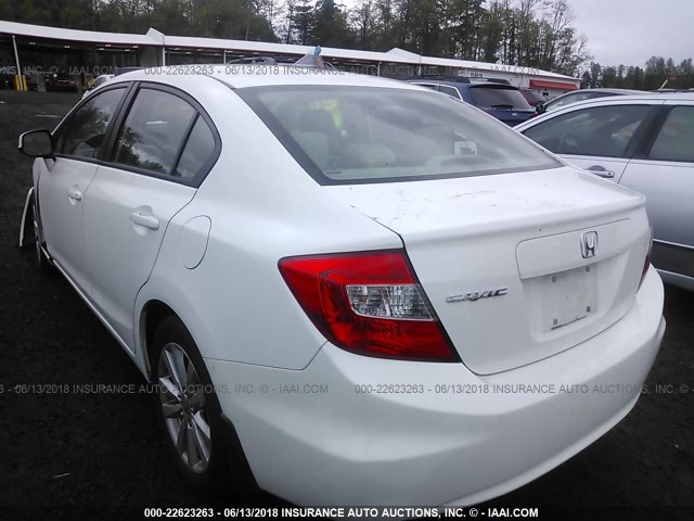 19XFB2F94CE331147 - 2012 HONDA CIVIC EXL 白色 照片 3