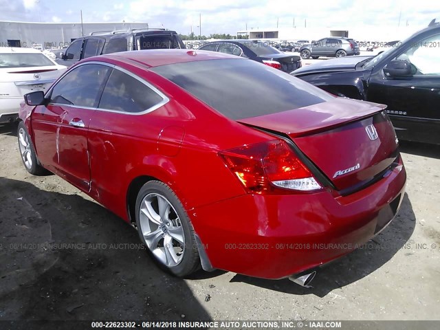 1HGCS2B8XCA007253 - 2012 HONDA ACCORD EXL RED photo 3