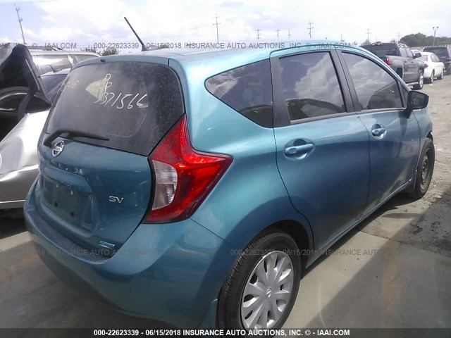 3N1CE2CP3GL373360 - 2016 NISSAN VERSA NOTE S/S PLUS/SV/SL/SR TURQUOISE photo 4