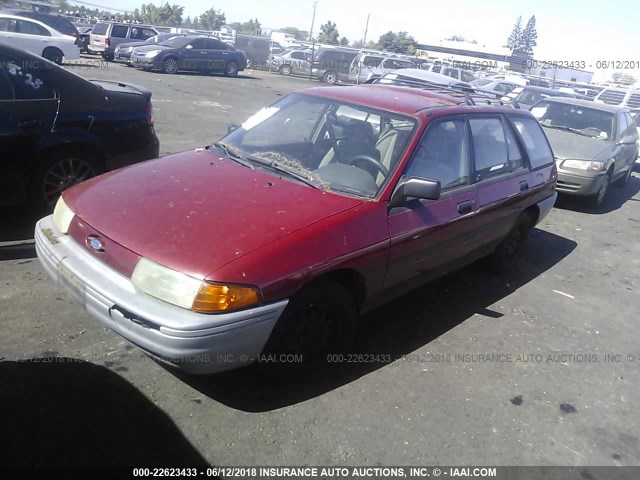 3FAPP15J9NR104923 - 1992 FORD ESCORT LX RED photo 2