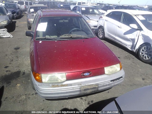 3FAPP15J9NR104923 - 1992 FORD ESCORT LX RED photo 6