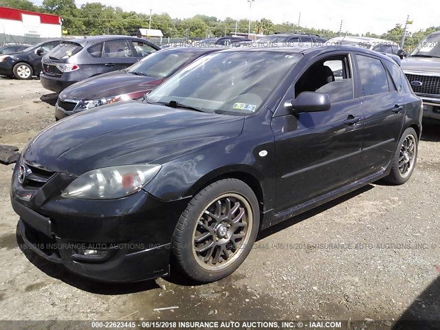 JM1BK34MX81835255 - 2008 MAZDA SPEED 3 BLACK photo 2