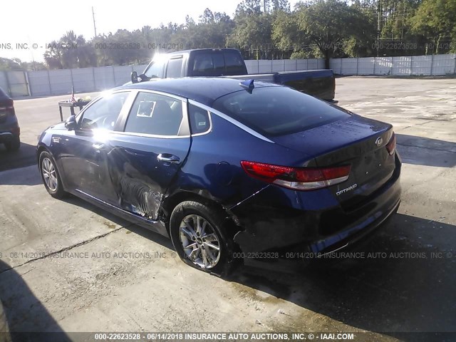 5XXGT4L3XJG191512 - 2018 KIA OPTIMA LX/S BLUE photo 3