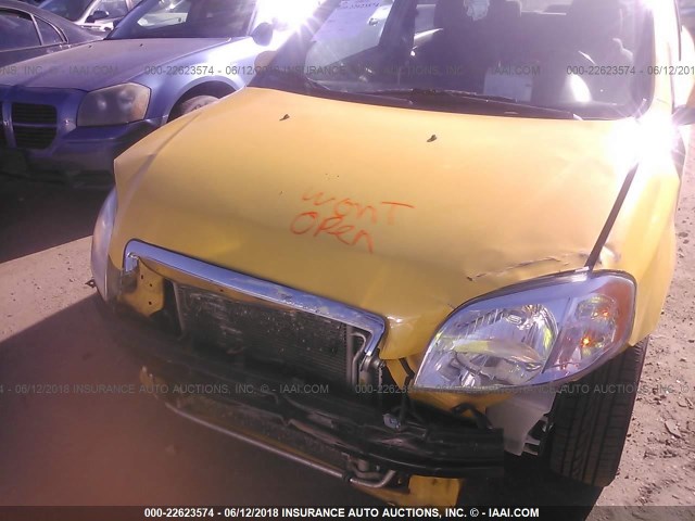 KL1TD5DEXAB115240 - 2010 CHEVROLET AVEO LS/LT 黄色 照片 6