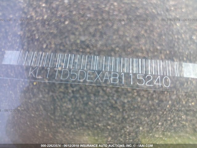 KL1TD5DEXAB115240 - 2010 CHEVROLET AVEO LS/LT 黄色 照片 9