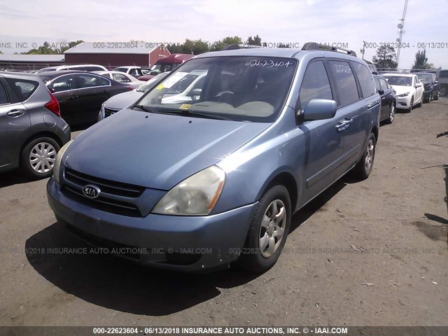 KNDMB233966088338 - 2006 KIA SEDONA EX/LX BLUE photo 2