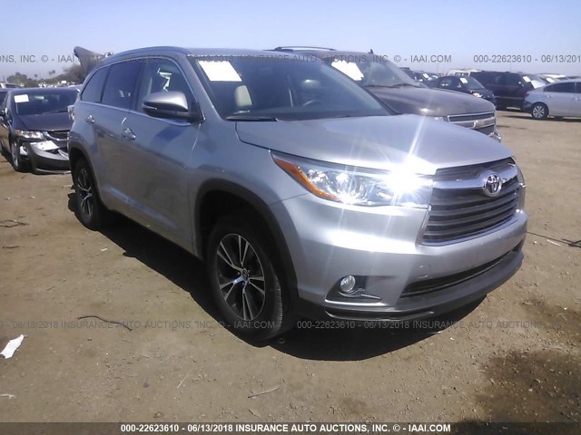 5TDKKRFH2GS163731 - 2016 TOYOTA HIGHLANDER XLE ნაცრისფერი ფოტო 1
