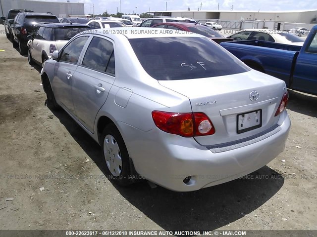 1NXBU40E29Z140794 - 2009 TOYOTA COROLLA S/LE/XLE SILVER photo 3