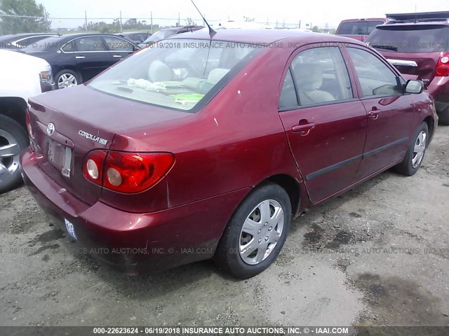 1NXBR32E47Z929857 - 2007 TOYOTA COROLLA CE/LE/S RED photo 4