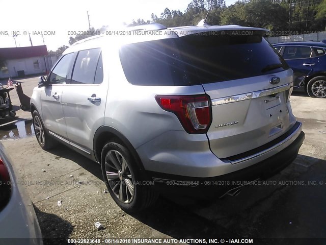 1FM5K7F82JGA05467 - 2018 FORD EXPLORER LIMITED Silber Foto 3